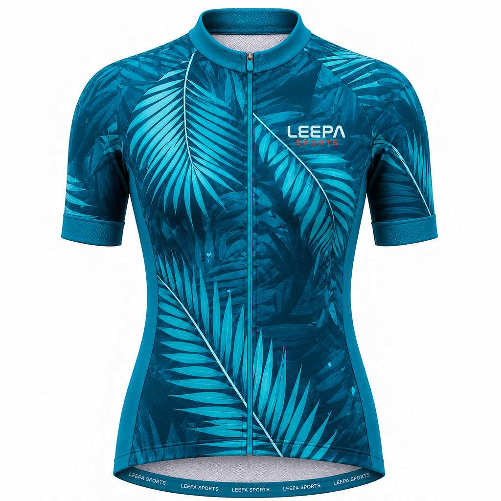 Teal Leaf Cycling Jersey