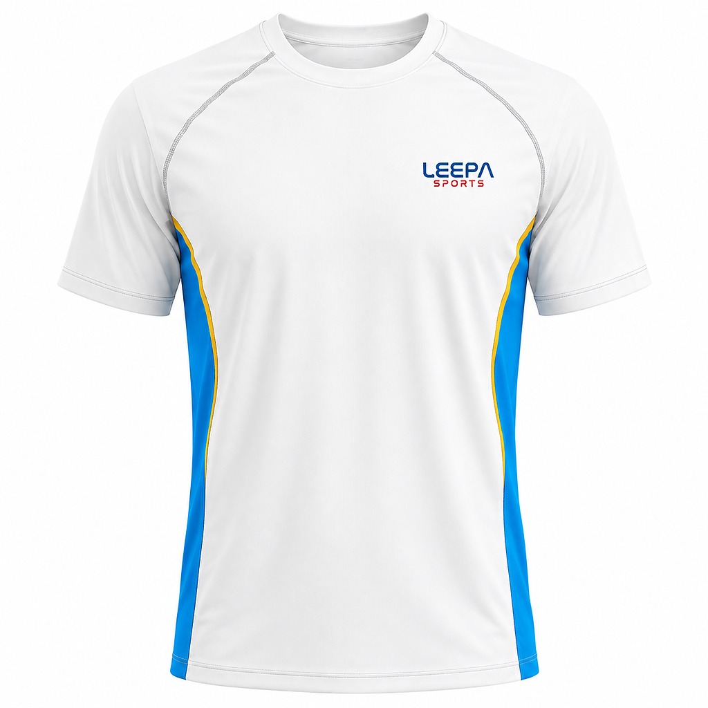 White Blue Jersey Athletics Apparel
