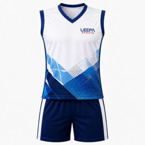 White Blue Volleyball Uniform