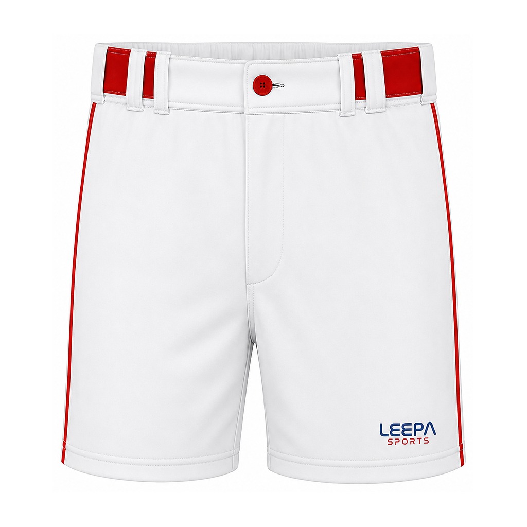 White Red Baseball Shorts