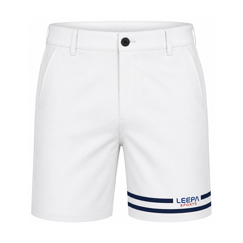 White Stripe Golf Shorts