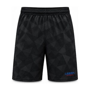 Black Geometric Soccer Shorts