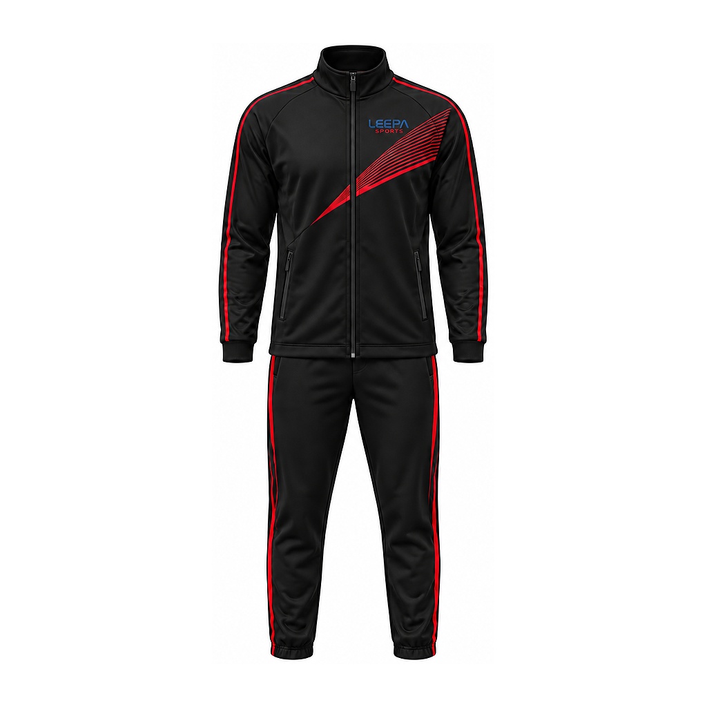 Black Red Stripe Tracksuit
