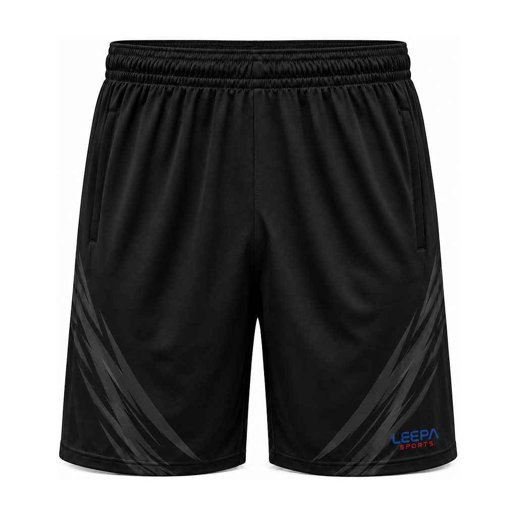 Black Stripe Soccer Shorts