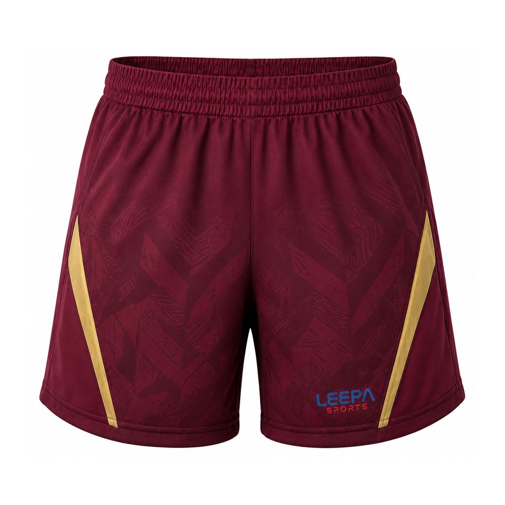 Burgundy Gold Padel Shorts