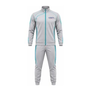 Gray Cyan Piping Tracksuit