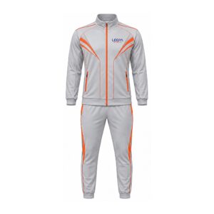 Gray Orange Sports Tracksuit