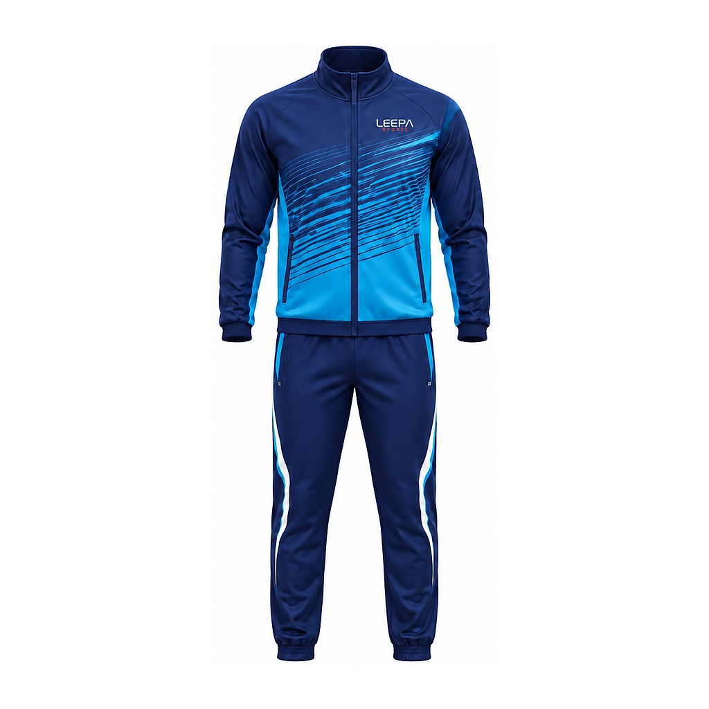 Navy Cyan Brush Tracksuit