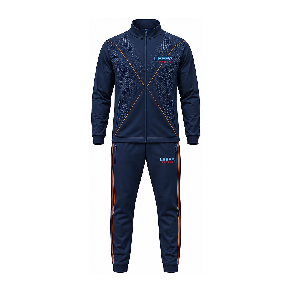 Navy Orange Grid Tracksuit
