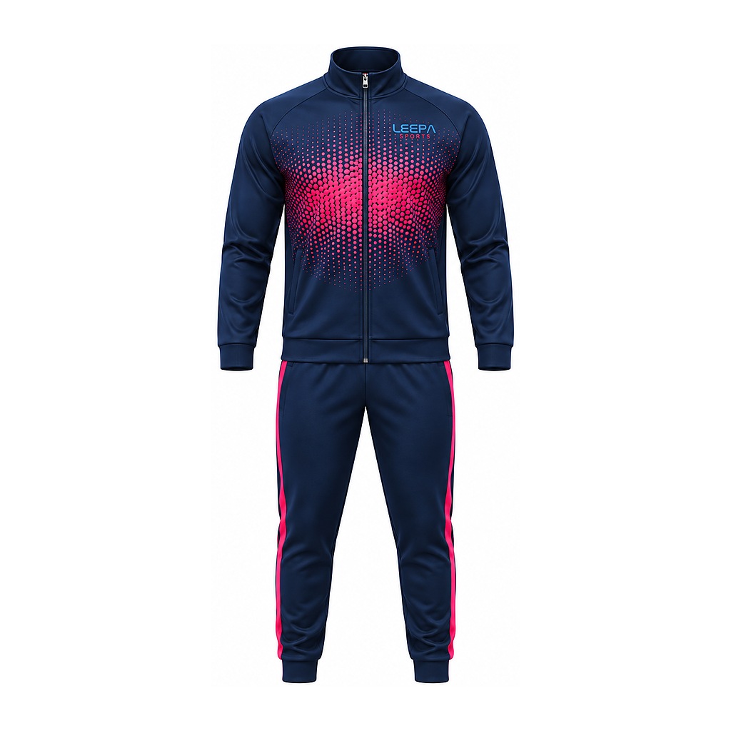 Navy Pink Dot Tracksuit
