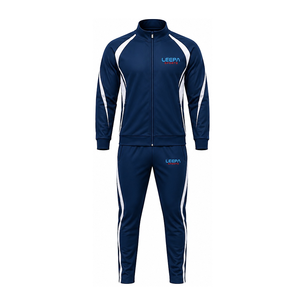 Navy White Sports Tracksuit