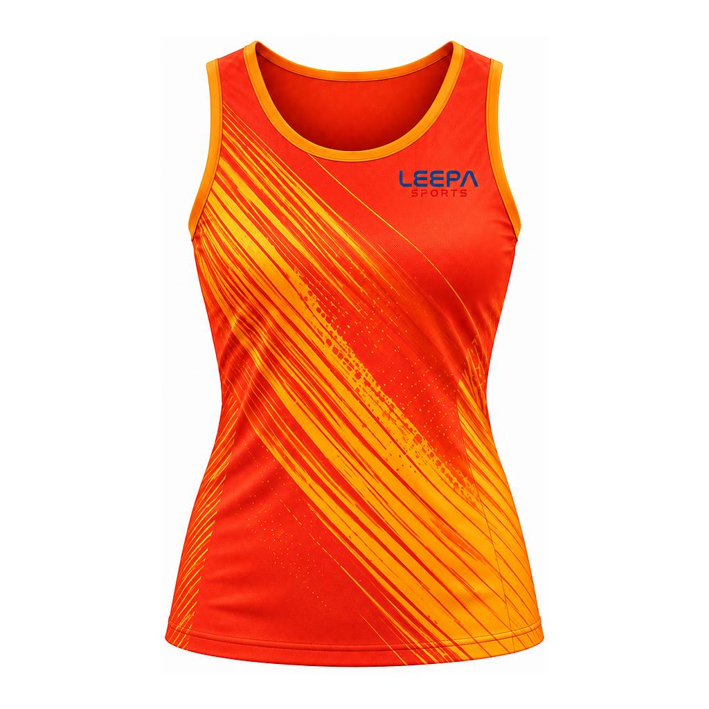 Orange Netball Sleeveless Top