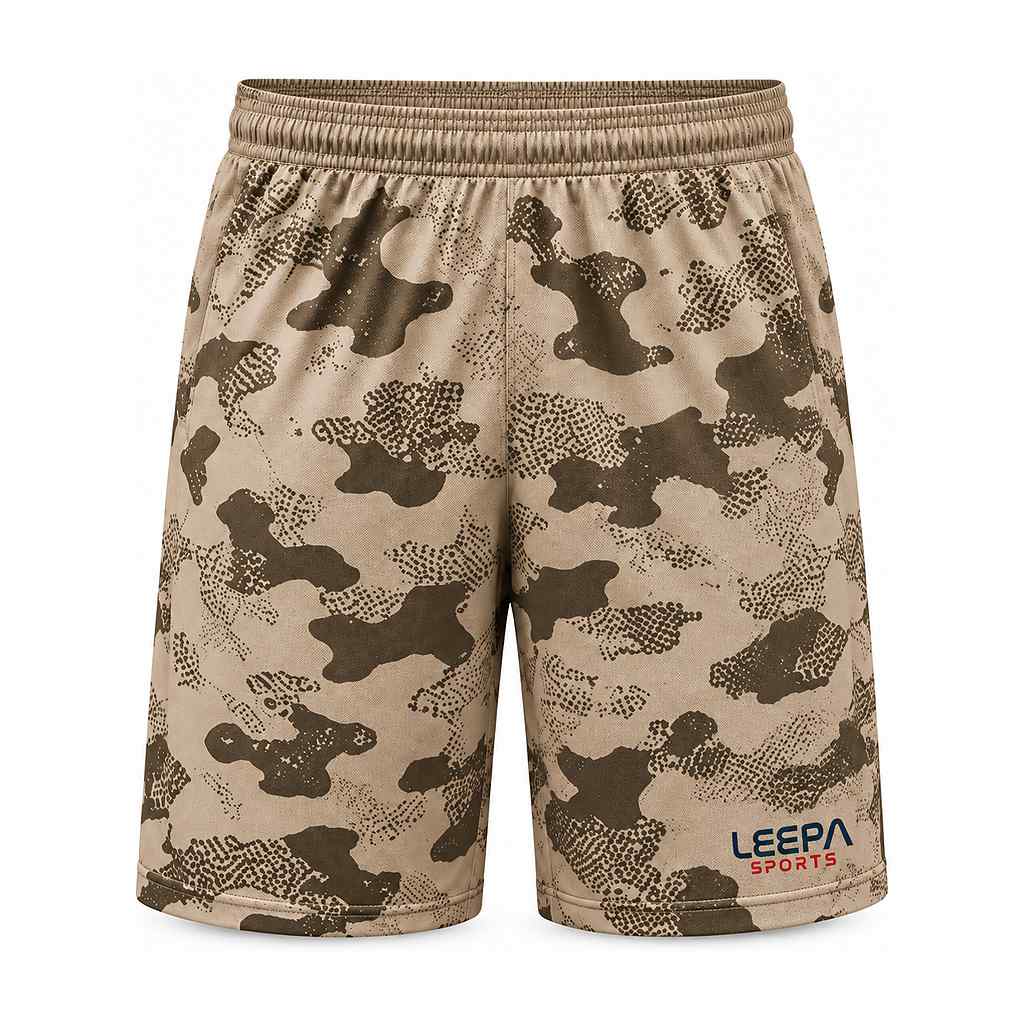 Tan Camo Soccer Shorts