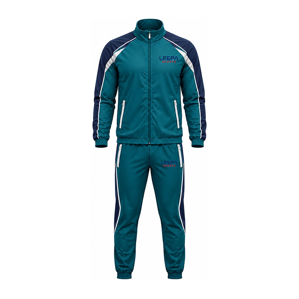 Teal Navy Panel Tracksuit