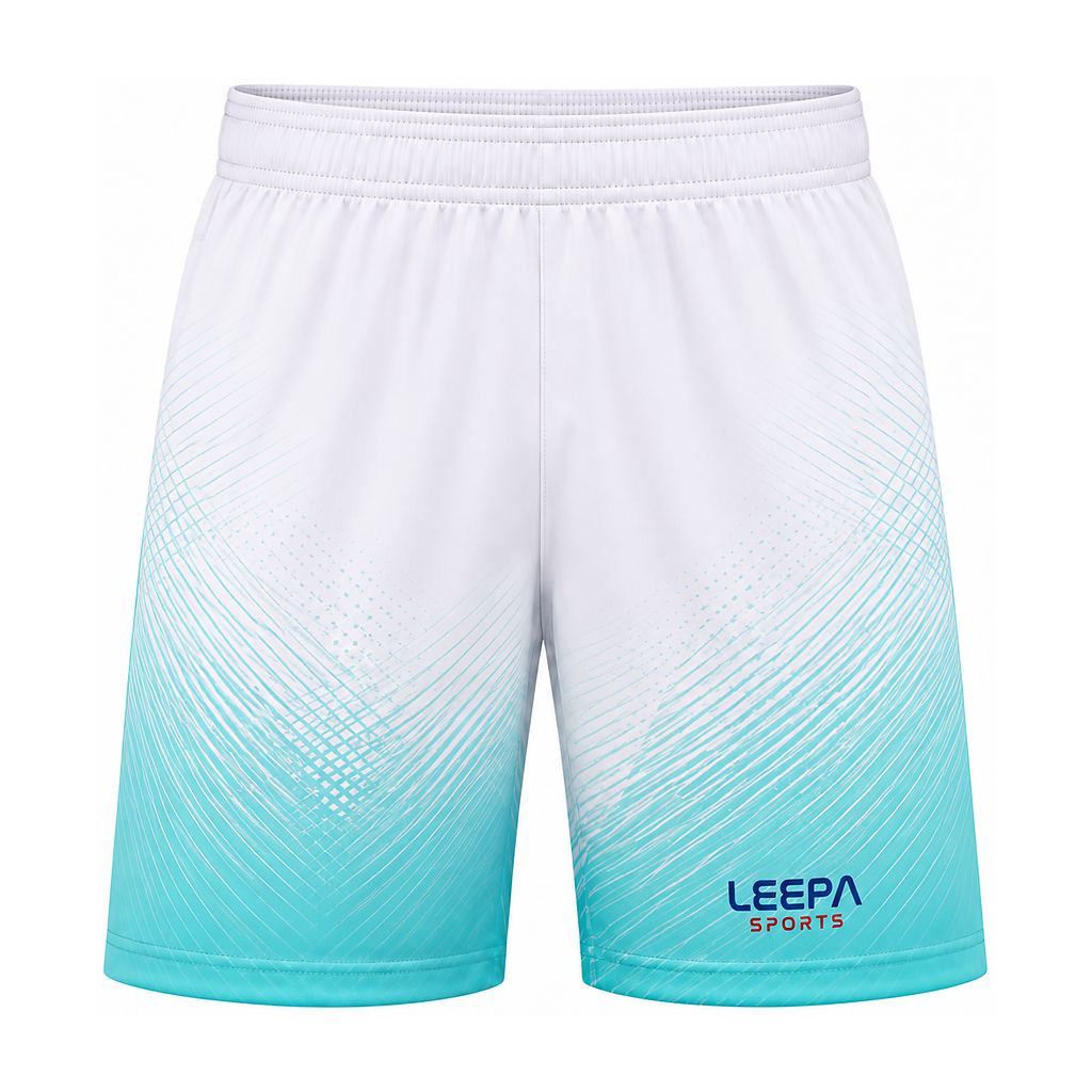 White Aqua Soccer Shorts