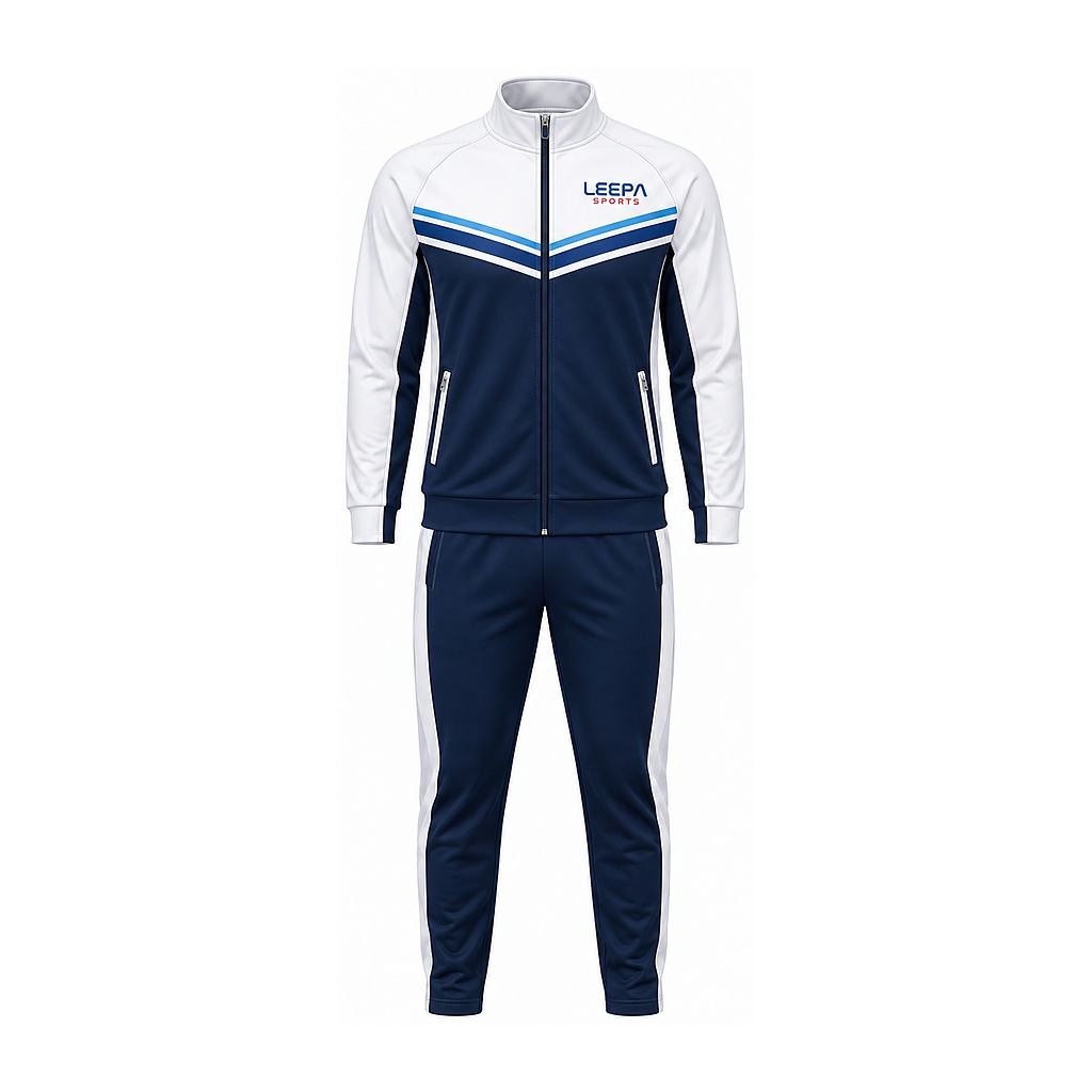 White Chevron Sports Tracksuit