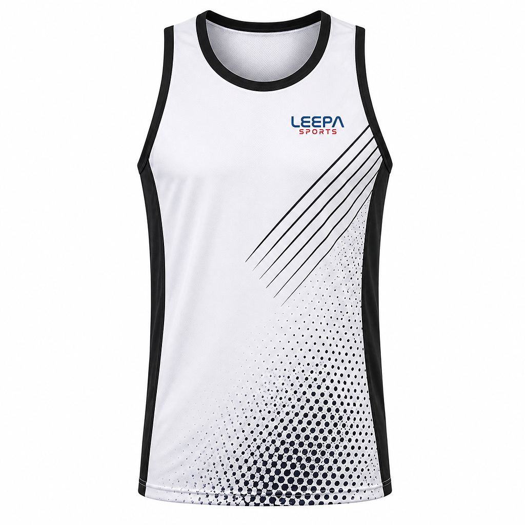 White Halftone Athletic Top