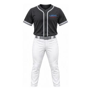 Black Silver Men Baseball Uniform