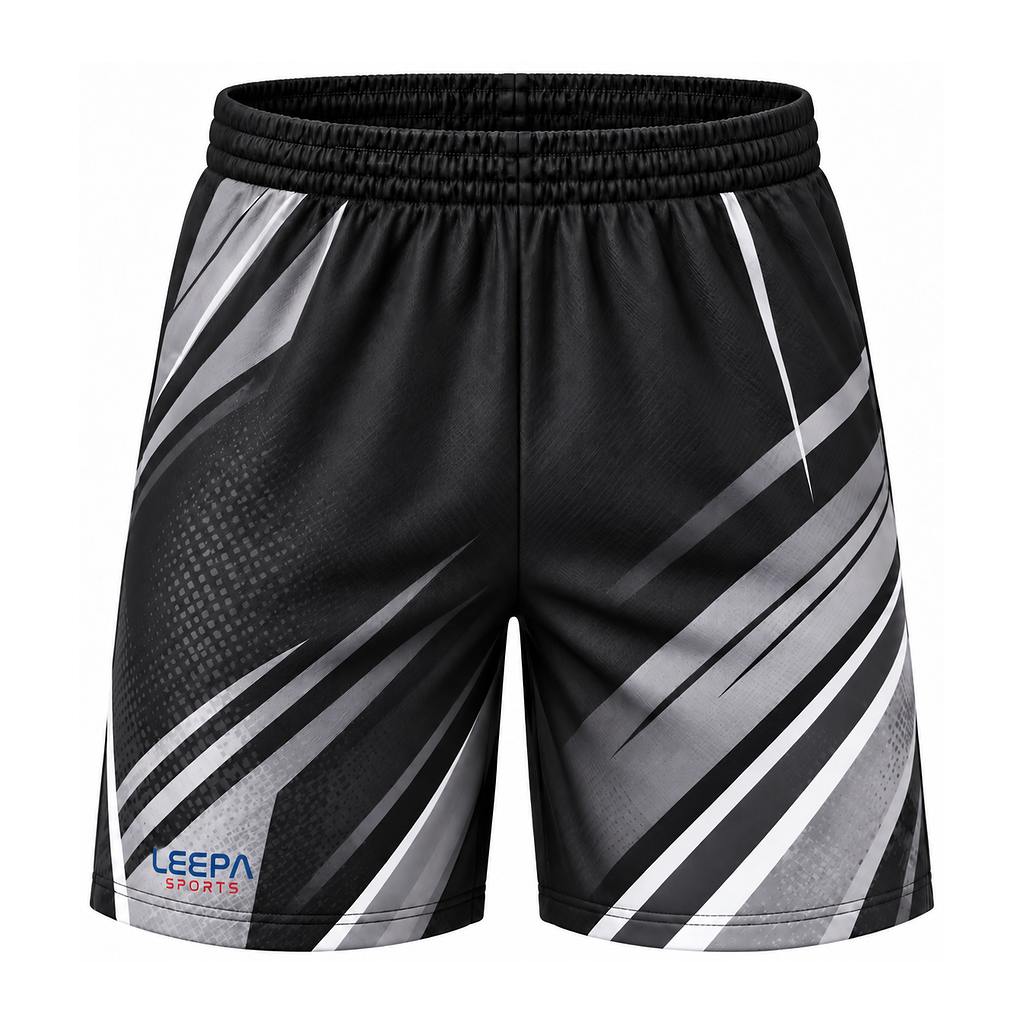 Black Stripe Football Shorts