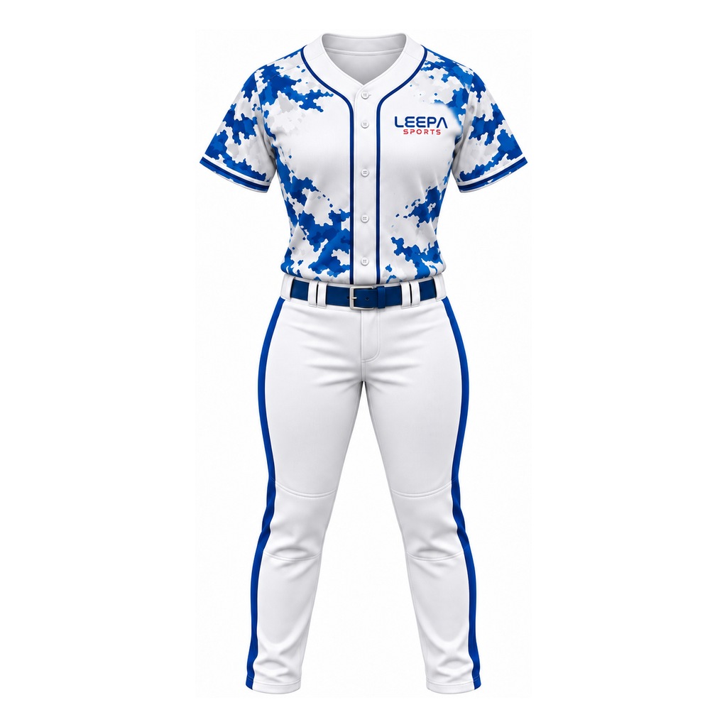 Blue Camo Women Baseball Uniform