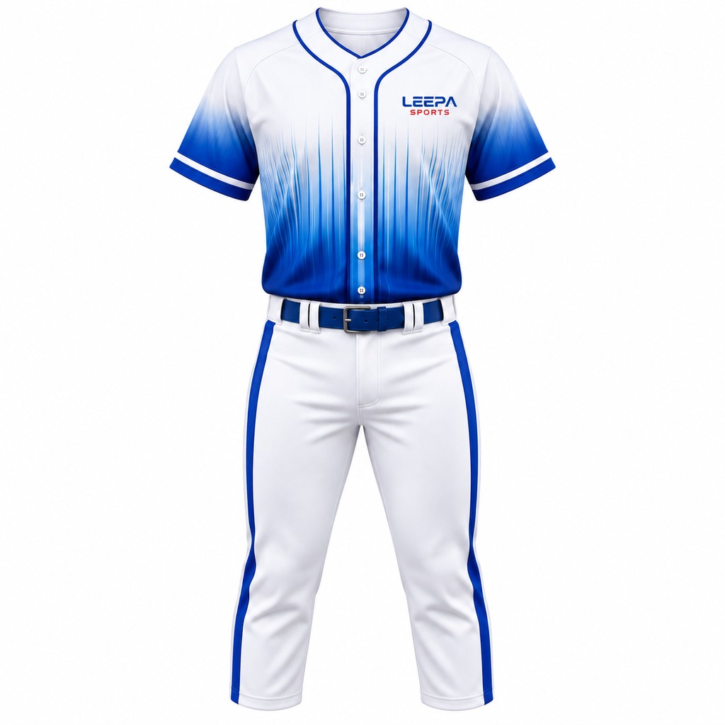 Blue Gradient Men Baseball Uniform
