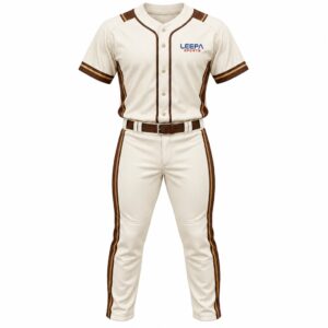 Cream Brown Men Baseball Uniform