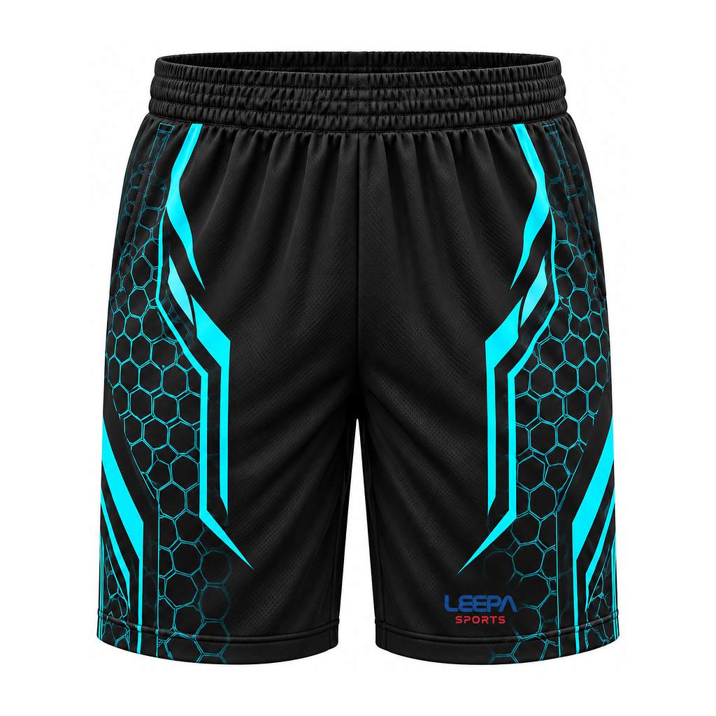 Cyan Hex Football Shorts
