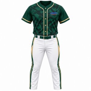 Green Camo Men Baseball Uniform