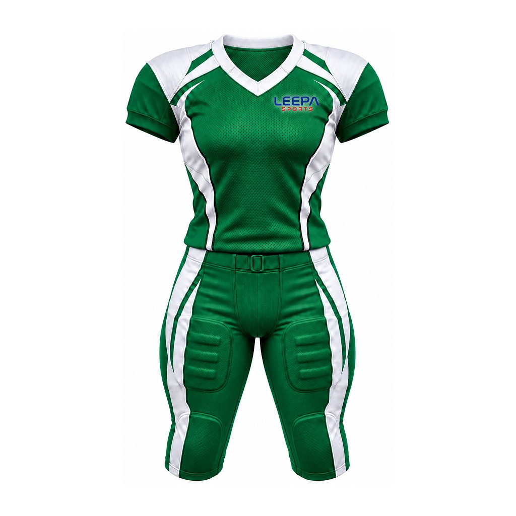 Green White Women Football Uniform