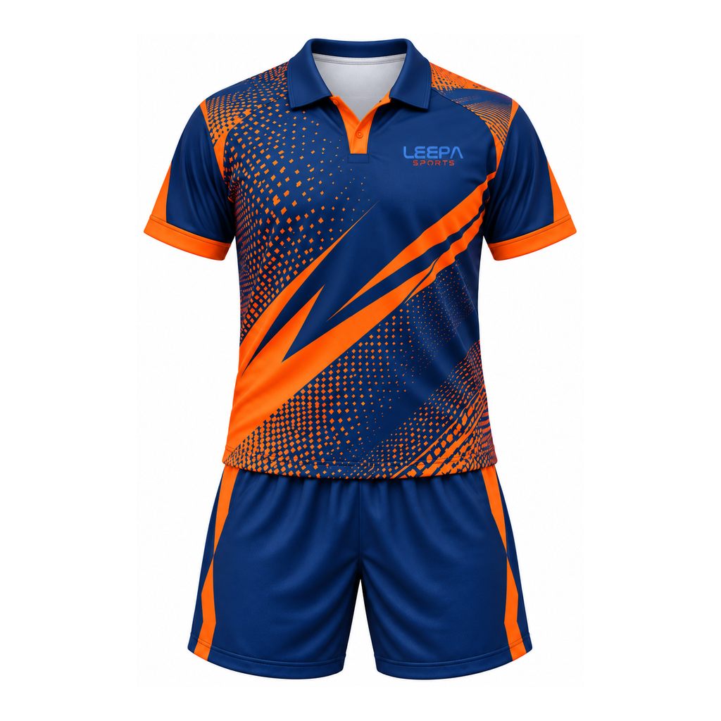 Navy Orange Tennis Polo