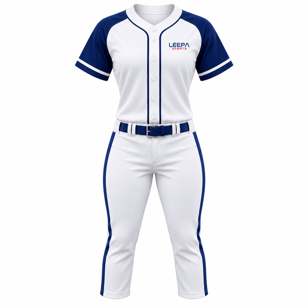 Navy Side Women Baseball Uniform