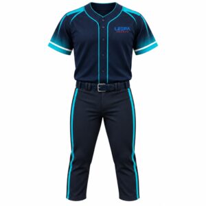 Navy Teal Men Baseball Uniform