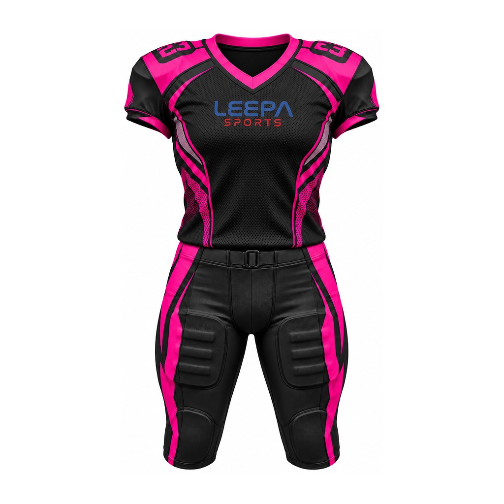 Pink Black Women Football Uniform