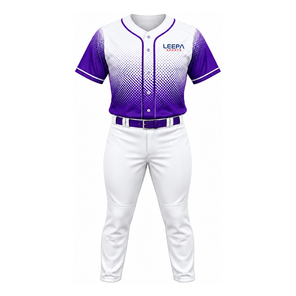 Purple Gradient Men Baseball Uniform