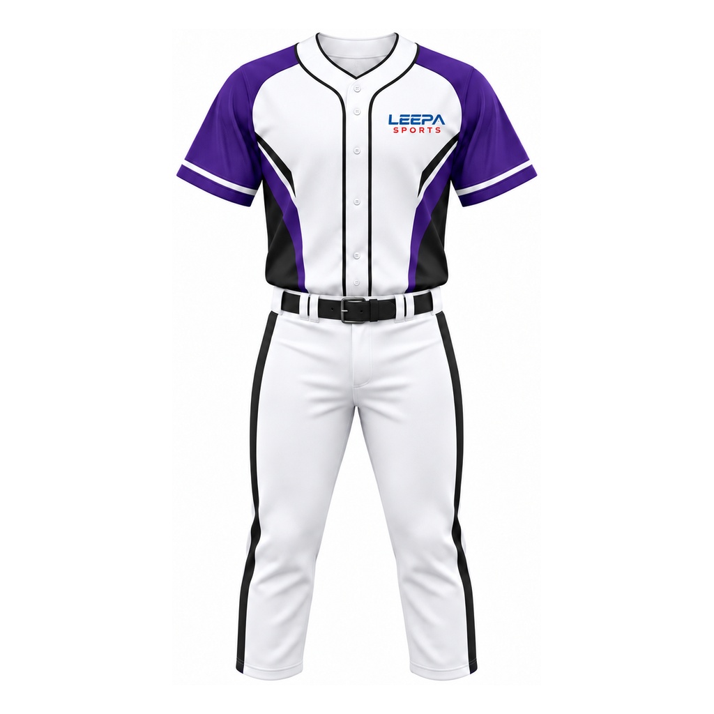 Purple Panel Women Baseball Uniform