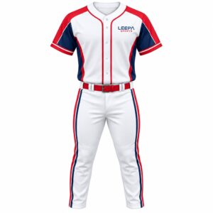 Red Navy Men Baseball Uniform