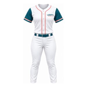 Teal Coral Women Baseball Uniform