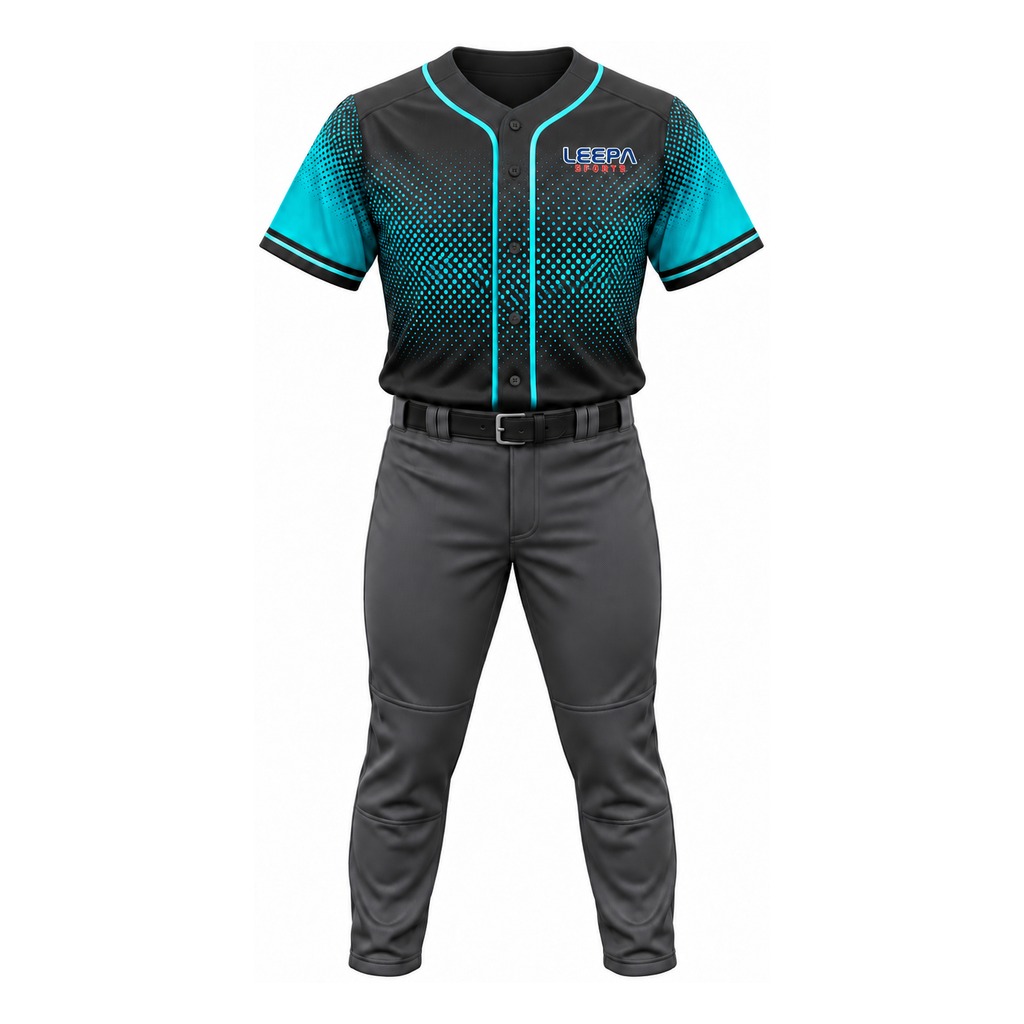 Teal Dot Men Baseball Uniform
