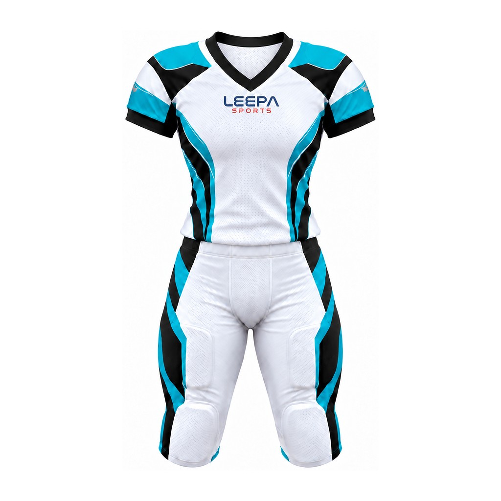White Aqua Women Football Uniform