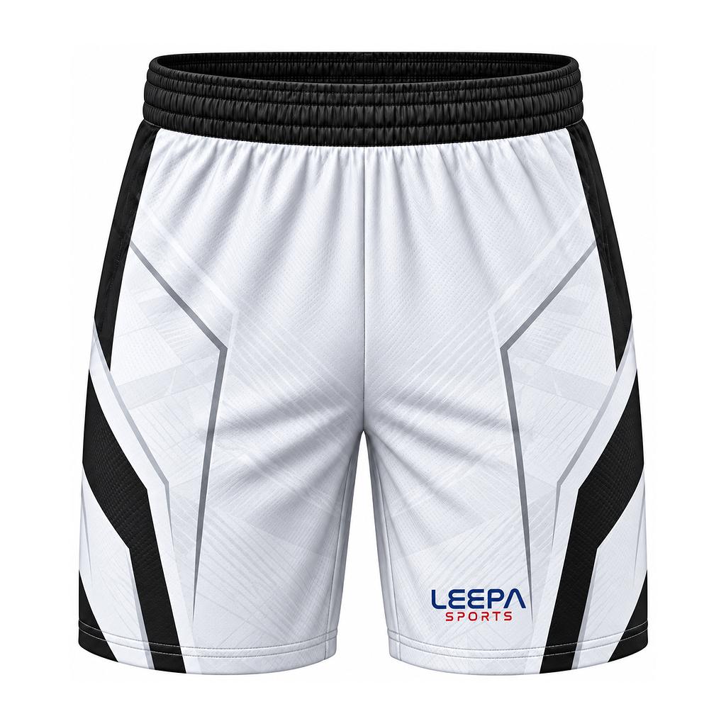 White Panel Football Shorts